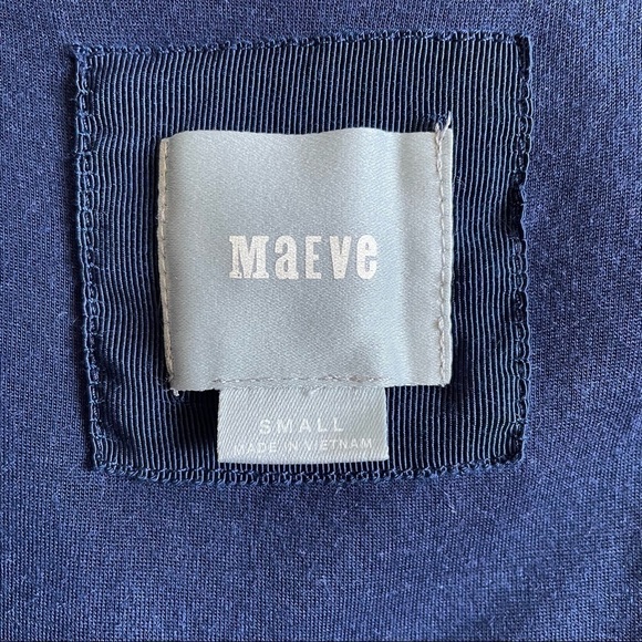 Anthropologie Maeve Dress Wrapped Textured Fitted Stripe Column Blue White S - Picture 8 of 13